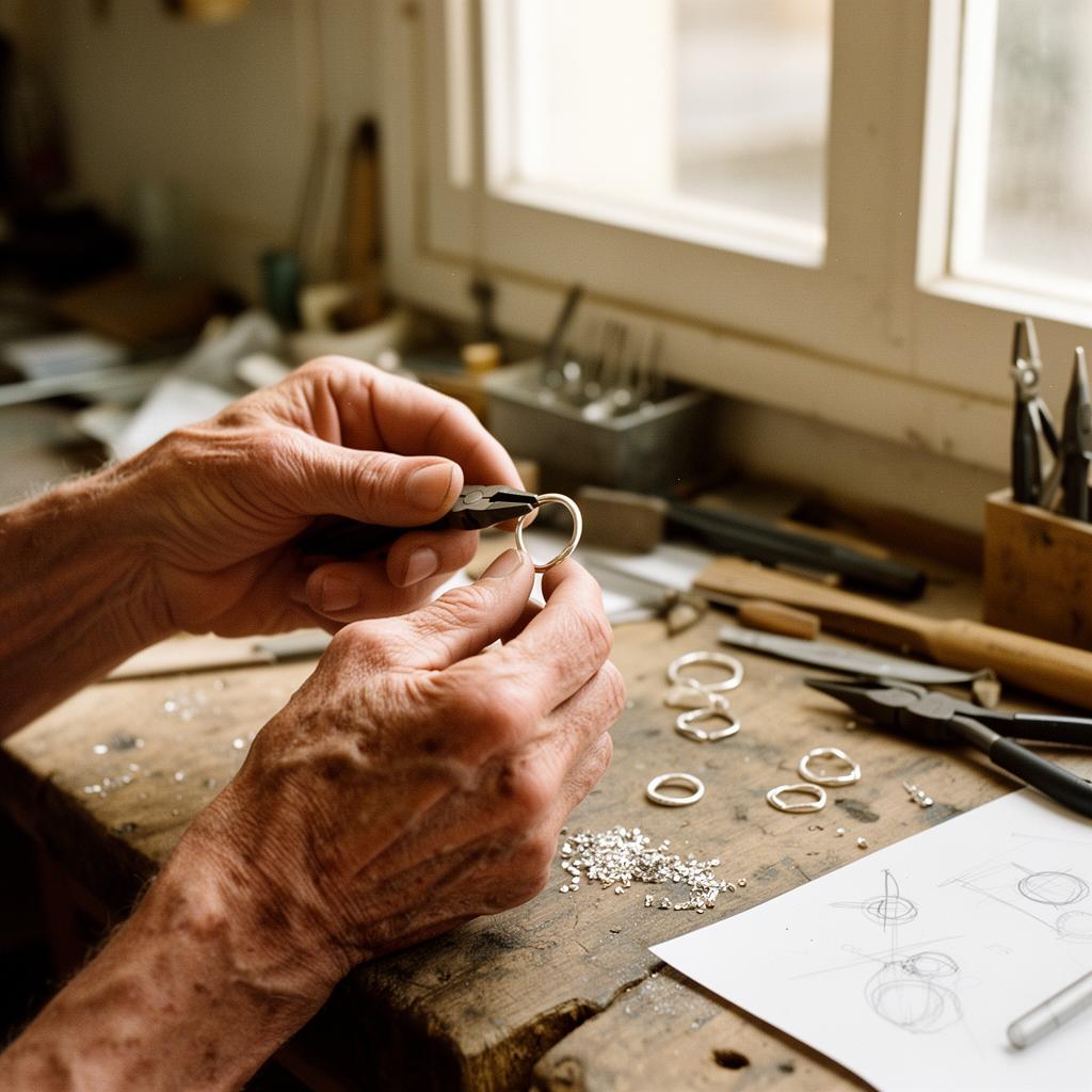 Artisan jeweller at work in a Lisbon studio